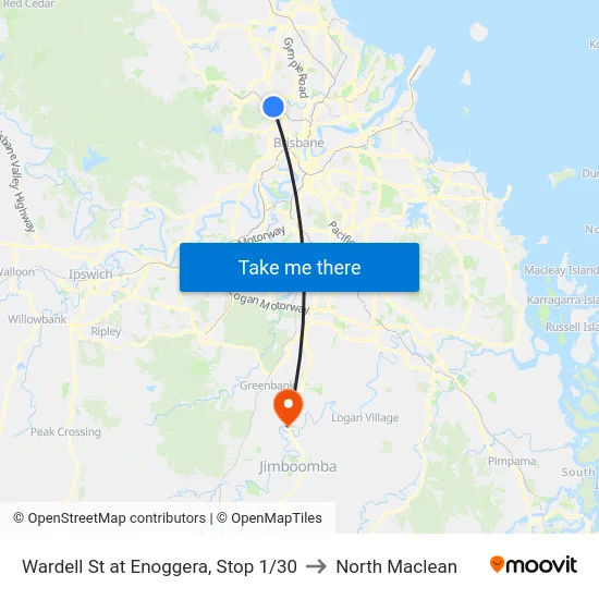 Wardell St at Enoggera, Stop 1/30 to North Maclean map