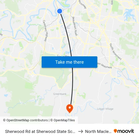 Sherwood Rd at Sherwood State School to North Maclean map