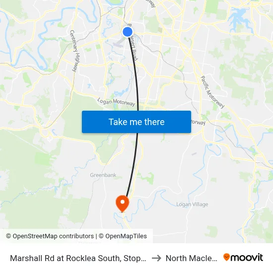 Marshall Rd at Rocklea South, Stop 41 to North Maclean map