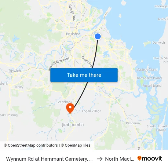 Wynnum Rd at Hemmant Cemetery, Stop 44 to North Maclean map