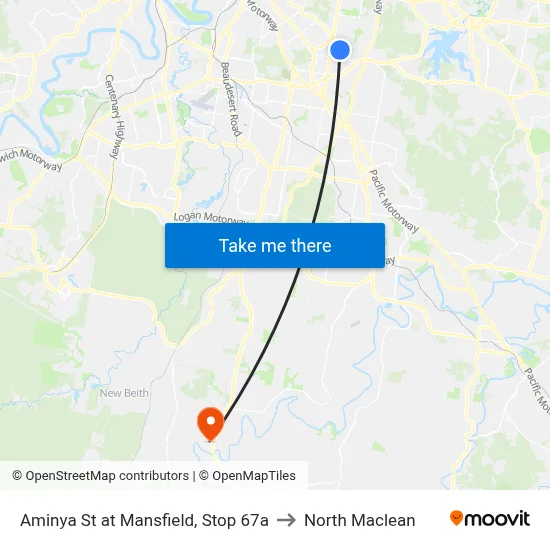 Aminya St at Mansfield, Stop 67a to North Maclean map