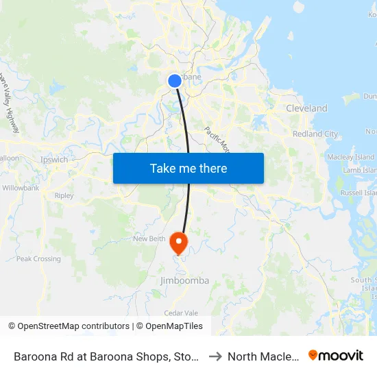 Baroona Rd at Baroona Shops, Stop 7 to North Maclean map