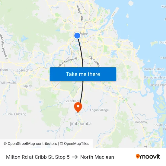 Milton Rd at Cribb St, Stop 5 to North Maclean map