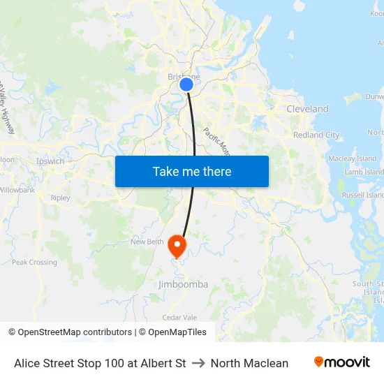 Alice Street Stop 100 at Albert St to North Maclean map