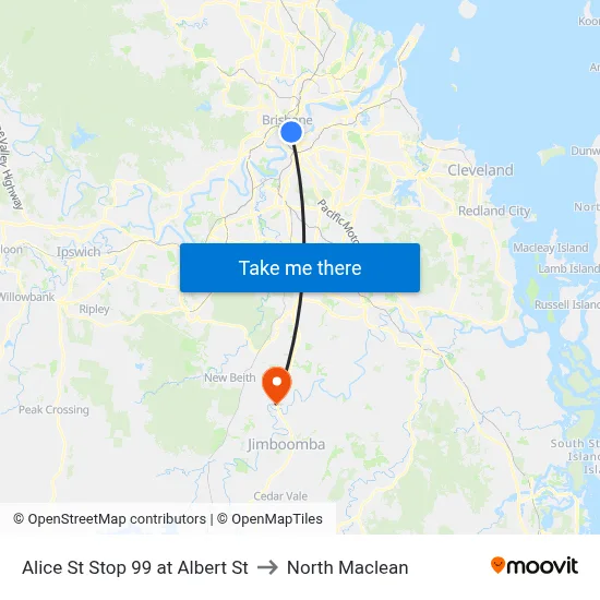 Alice St Stop 99 at Albert St to North Maclean map