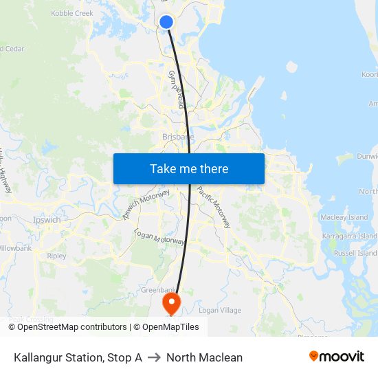 Kallangur Station, Stop A to North Maclean map