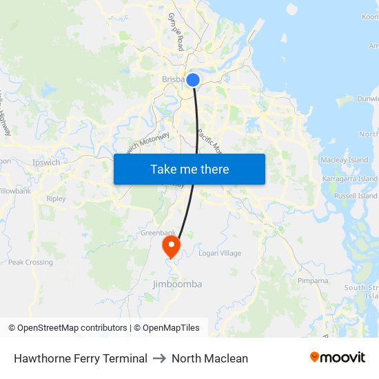 Hawthorne Ferry Terminal to North Maclean map