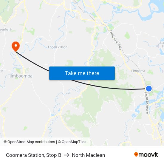 Coomera Station, Stop B to North Maclean map