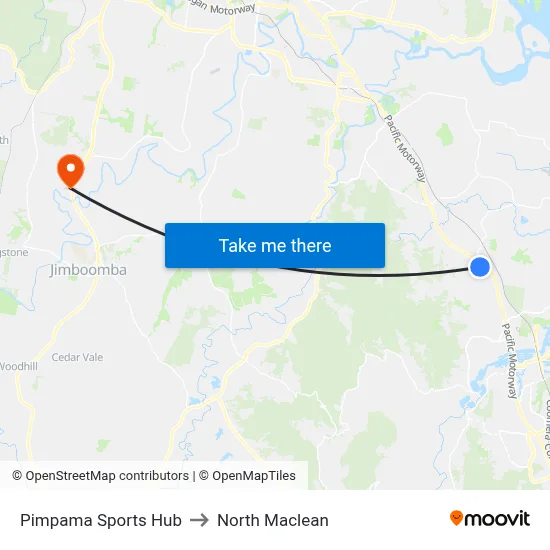 Pimpama Sports Hub to North Maclean map