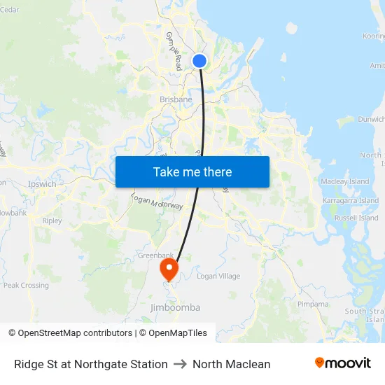 Ridge St at Northgate Station to North Maclean map