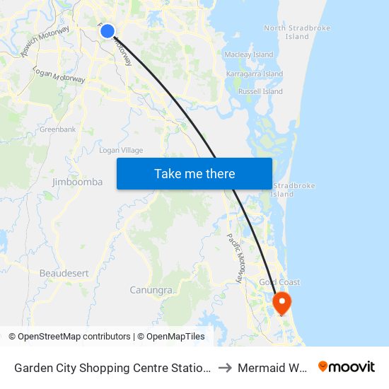 Garden City Shopping Centre Station, Stop C to Mermaid Waters map