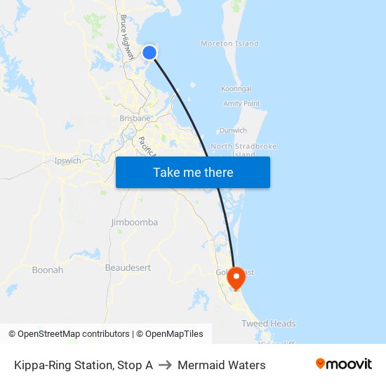 Kippa-Ring Station, Stop A to Mermaid Waters map