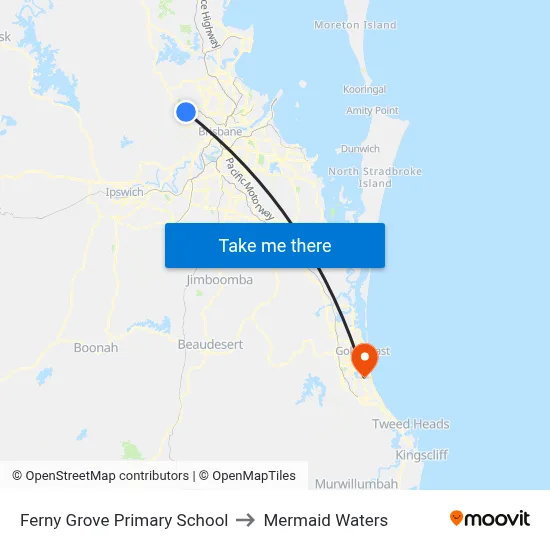 Ferny Grove Primary School to Mermaid Waters map
