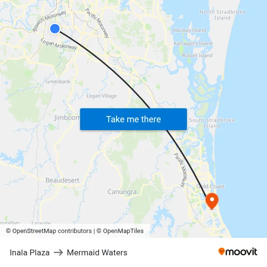 Inala Plaza to Mermaid Waters map