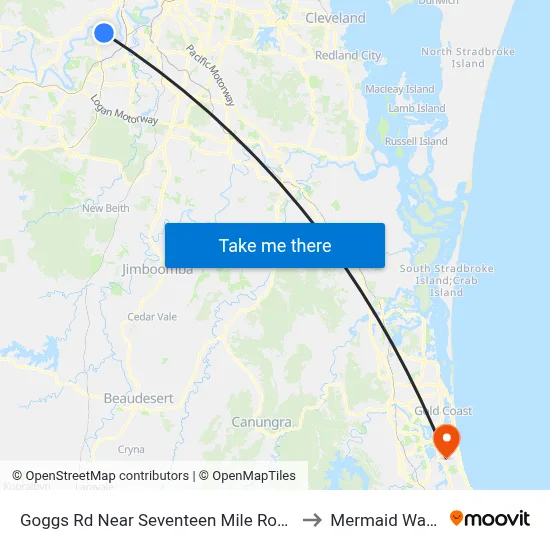 Goggs Rd Near Seventeen Mile Rocks Rd to Mermaid Waters map