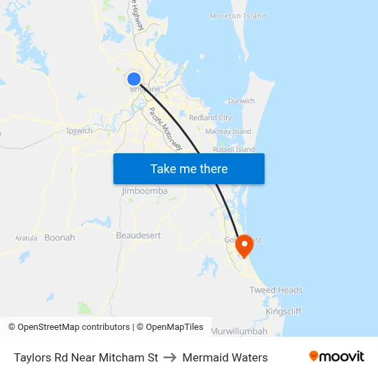 Taylors Rd Near Mitcham St to Mermaid Waters map