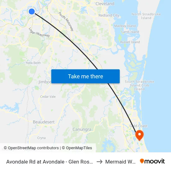 Avondale Rd at Avondale - Glen Ross, Stop 61 to Mermaid Waters map