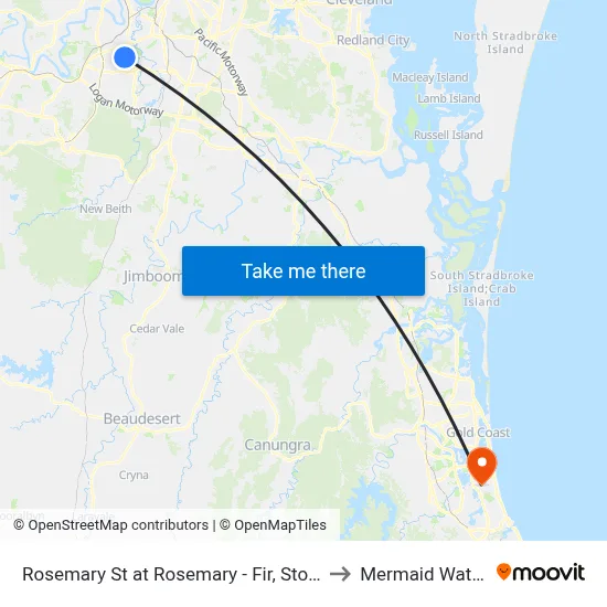 Rosemary St at Rosemary - Fir, Stop 73 to Mermaid Waters map