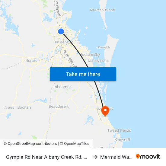 Gympie Rd Near Albany Creek Rd, Stop 42 to Mermaid Waters map