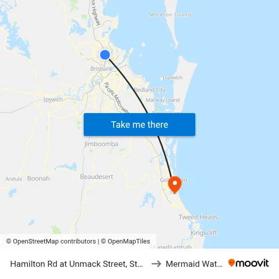 Hamilton Rd at Unmack Street, Stop 50 to Mermaid Waters map