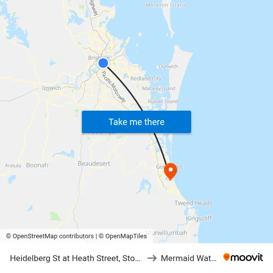 Heidelberg St at Heath Street, Stop 15 to Mermaid Waters map