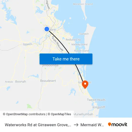 Waterworks Rd at Girraween Grove, Stop 21 to Mermaid Waters map
