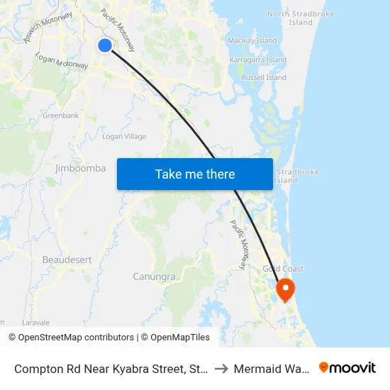 Compton Rd Near Kyabra Street, Stop 86 to Mermaid Waters map