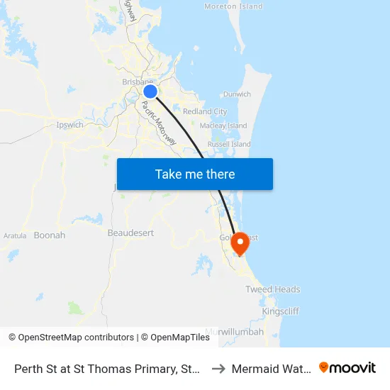 Perth St at St Thomas Primary, Stop 31 to Mermaid Waters map