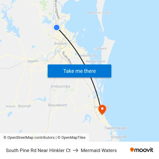 South Pine Rd Near Hinkler Ct to Mermaid Waters map