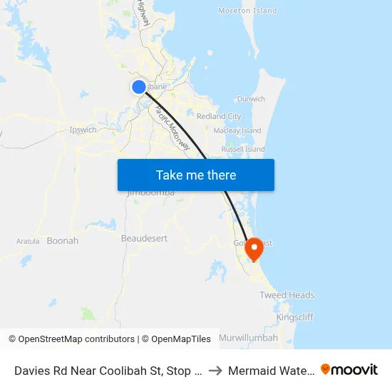 Davies Rd Near Coolibah St, Stop 33 to Mermaid Waters map