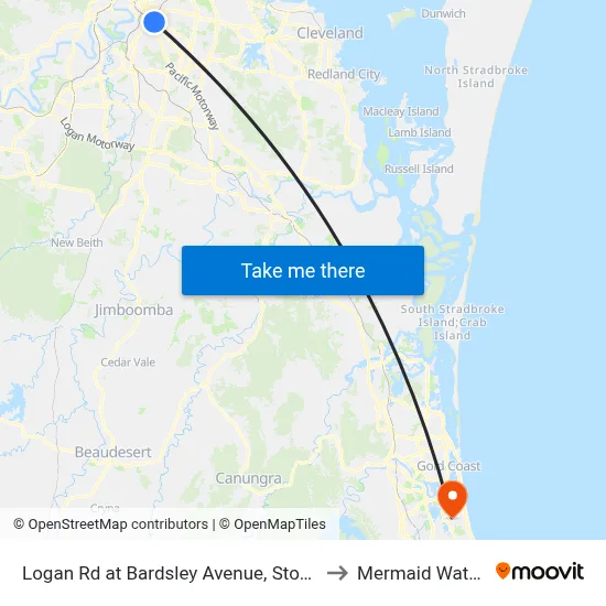 Logan Rd at Bardsley Avenue, Stop 20 to Mermaid Waters map