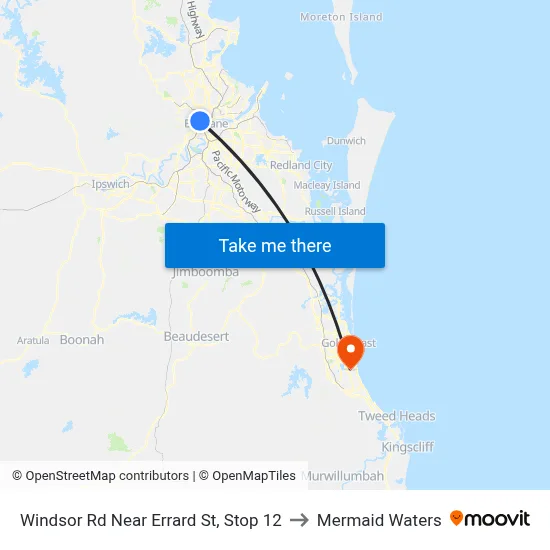 Windsor Rd Near Errard St, Stop 12 to Mermaid Waters map