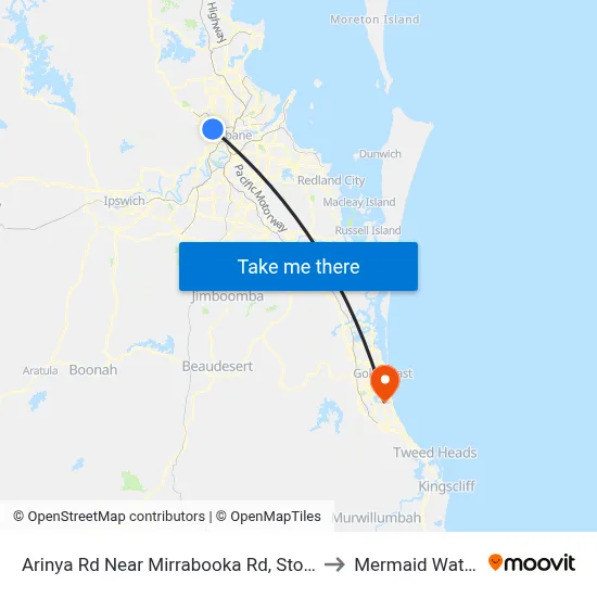 Arinya Rd Near Mirrabooka Rd, Stop 39 to Mermaid Waters map