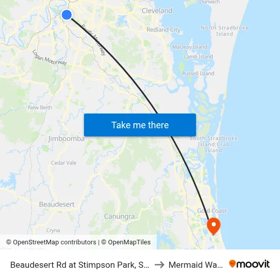 Beaudesert Rd at Stimpson Park, Stop 29 to Mermaid Waters map