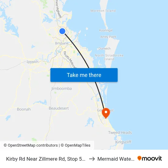 Kirby Rd Near Zillmere Rd, Stop 52a to Mermaid Waters map