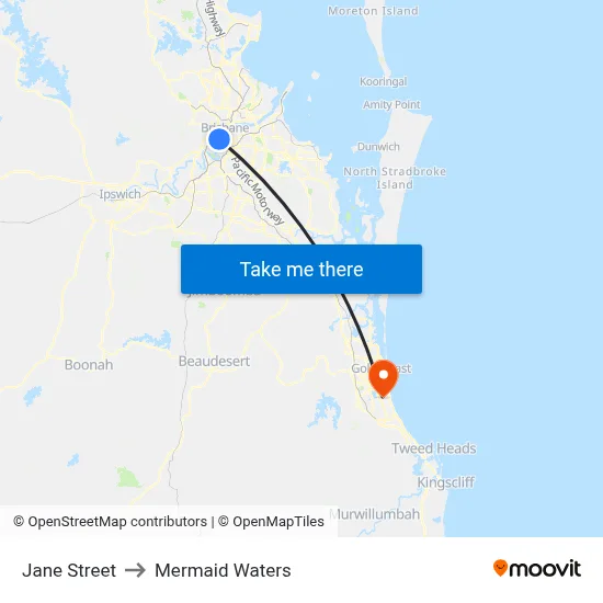 Jane Street to Mermaid Waters map