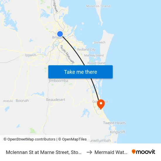 Mclennan St at Marne Street, Stop 17 to Mermaid Waters map