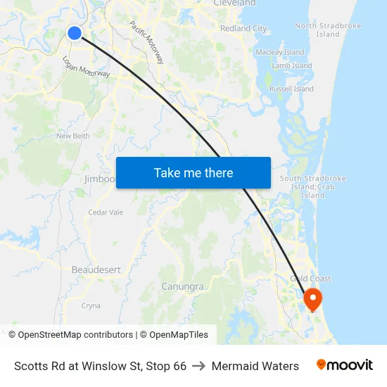 Scotts Rd at Winslow St, Stop 66 to Mermaid Waters map