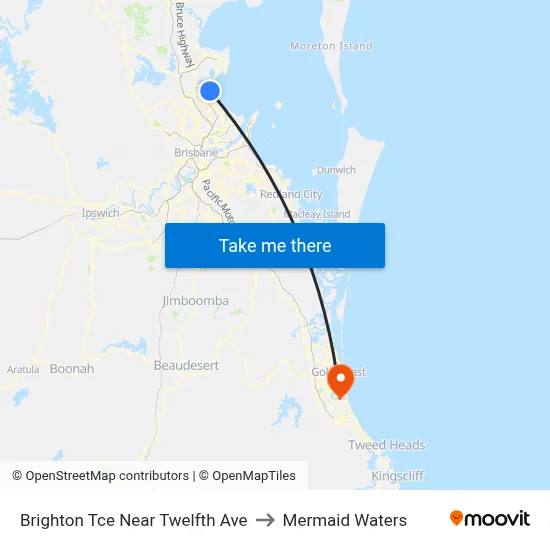 Brighton Tce Near Twelfth Ave to Mermaid Waters map