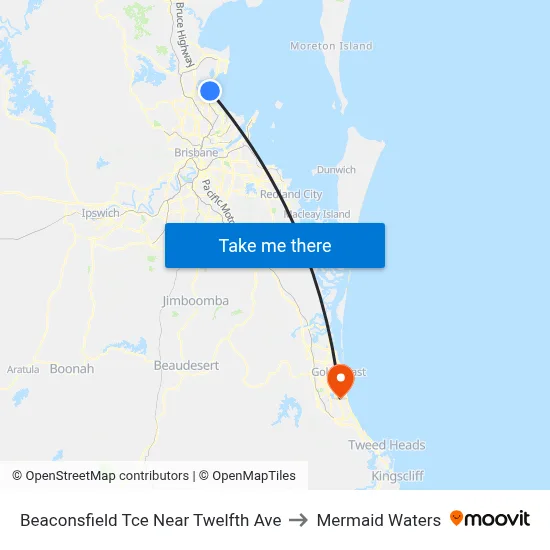 Beaconsfield Tce Near Twelfth Ave to Mermaid Waters map