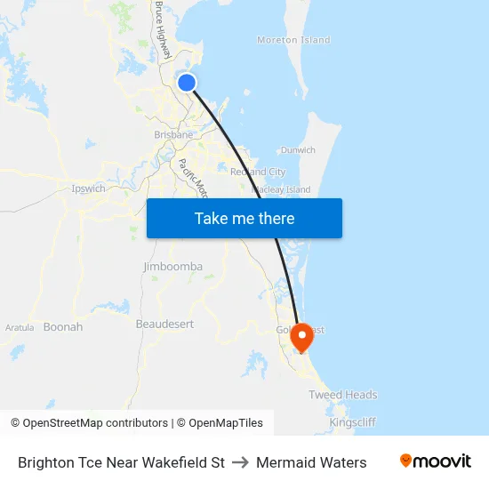 Brighton Tce Near Wakefield St to Mermaid Waters map