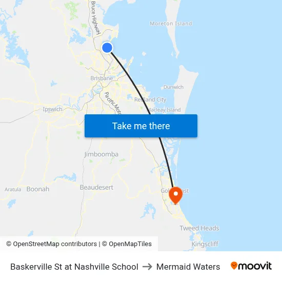 Baskerville St at Nashville School to Mermaid Waters map