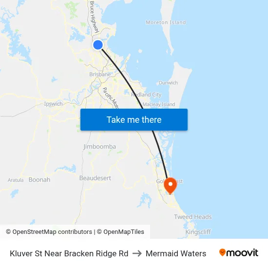 Kluver St Near Bracken Ridge Rd to Mermaid Waters map