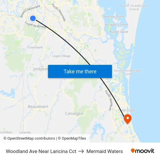 Woodland Ave Near Laricina Cct to Mermaid Waters map