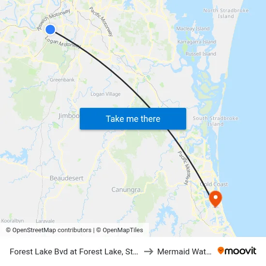 Forest Lake Bvd at Forest Lake, Stop E to Mermaid Waters map