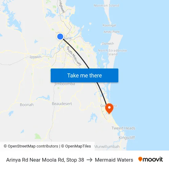 Arinya Rd Near Moola Rd, Stop 38 to Mermaid Waters map
