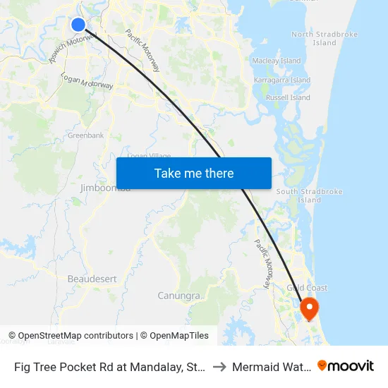 Fig Tree Pocket Rd at Mandalay, Stop 44 to Mermaid Waters map