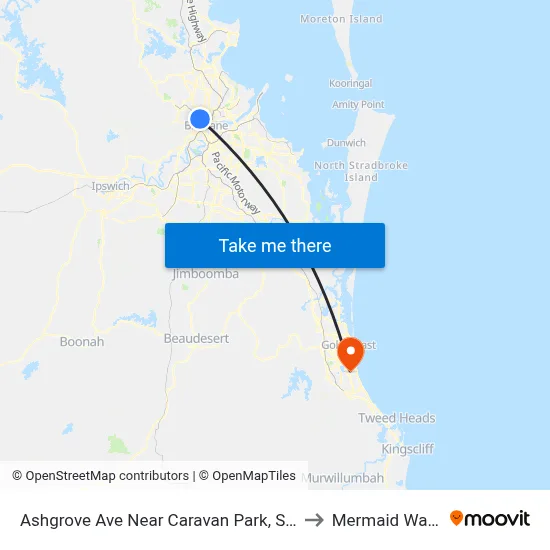 Ashgrove Ave Near Caravan Park, Stop 20 to Mermaid Waters map