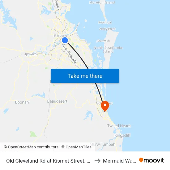 Old Cleveland Rd at Kismet Street, Stop 26 to Mermaid Waters map