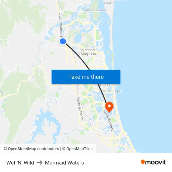 Wet 'N' Wild to Mermaid Waters map